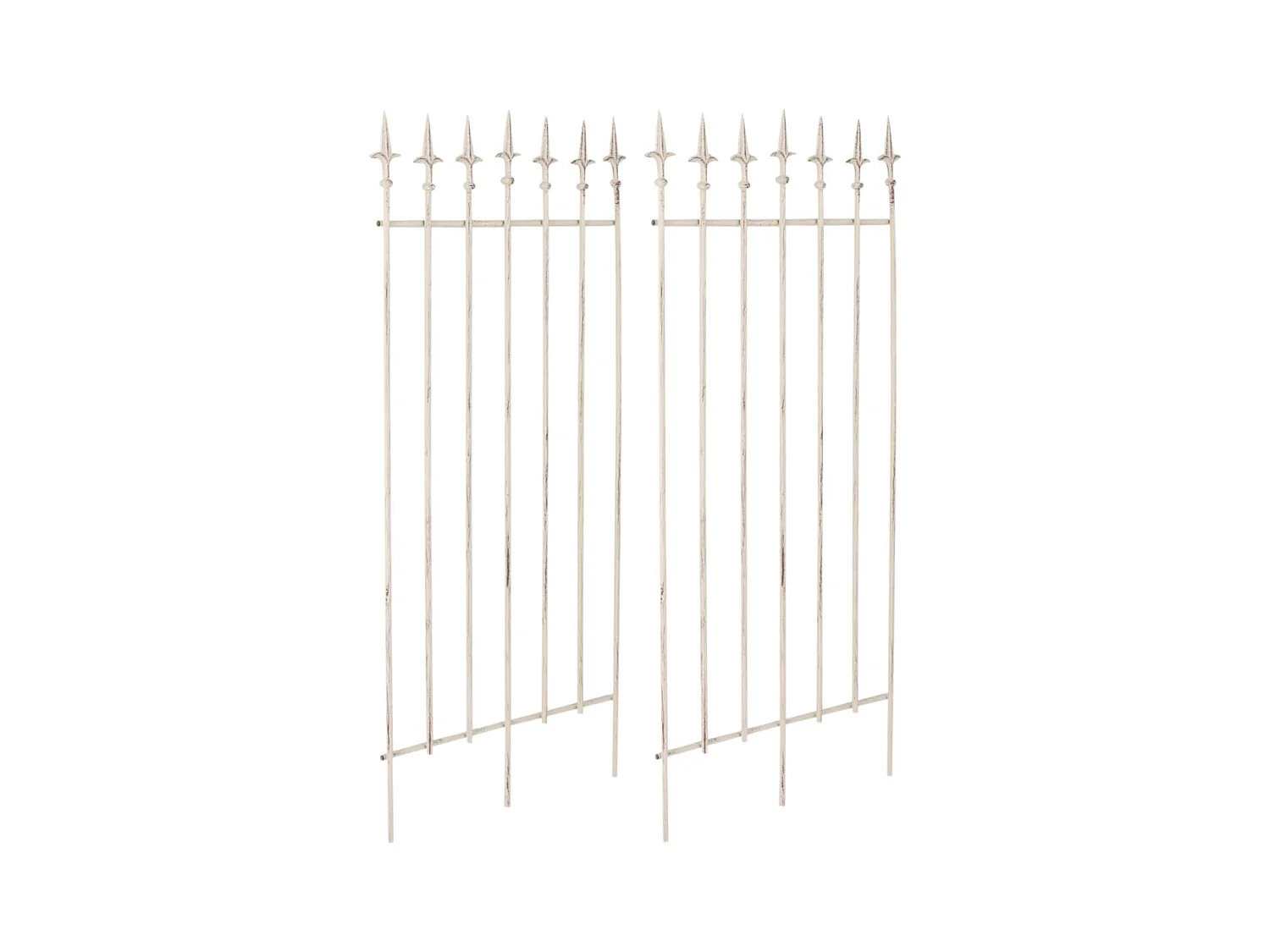 Lot de 2 treillis métal crème 50 x 0.7 x 100 cm 10_0003835