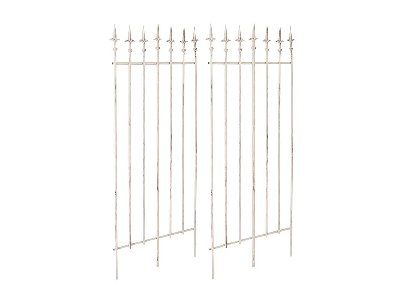 Lot de 2 treillis métal crème 50 x 0.7 x 100 cm 10_0003835