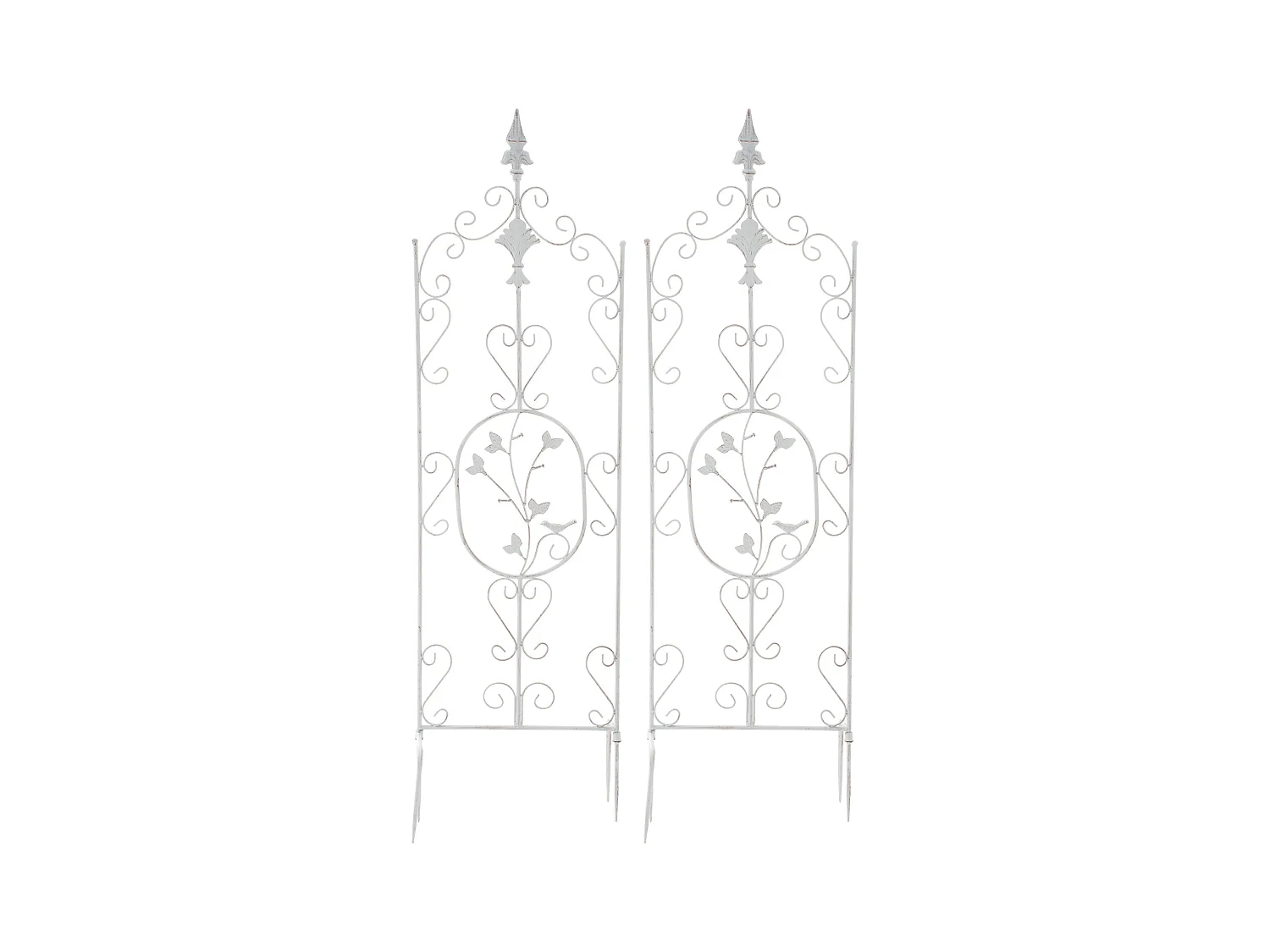 Lot de 2 treillis métal blanche 35 x 1 x 122 cm 10_0003826