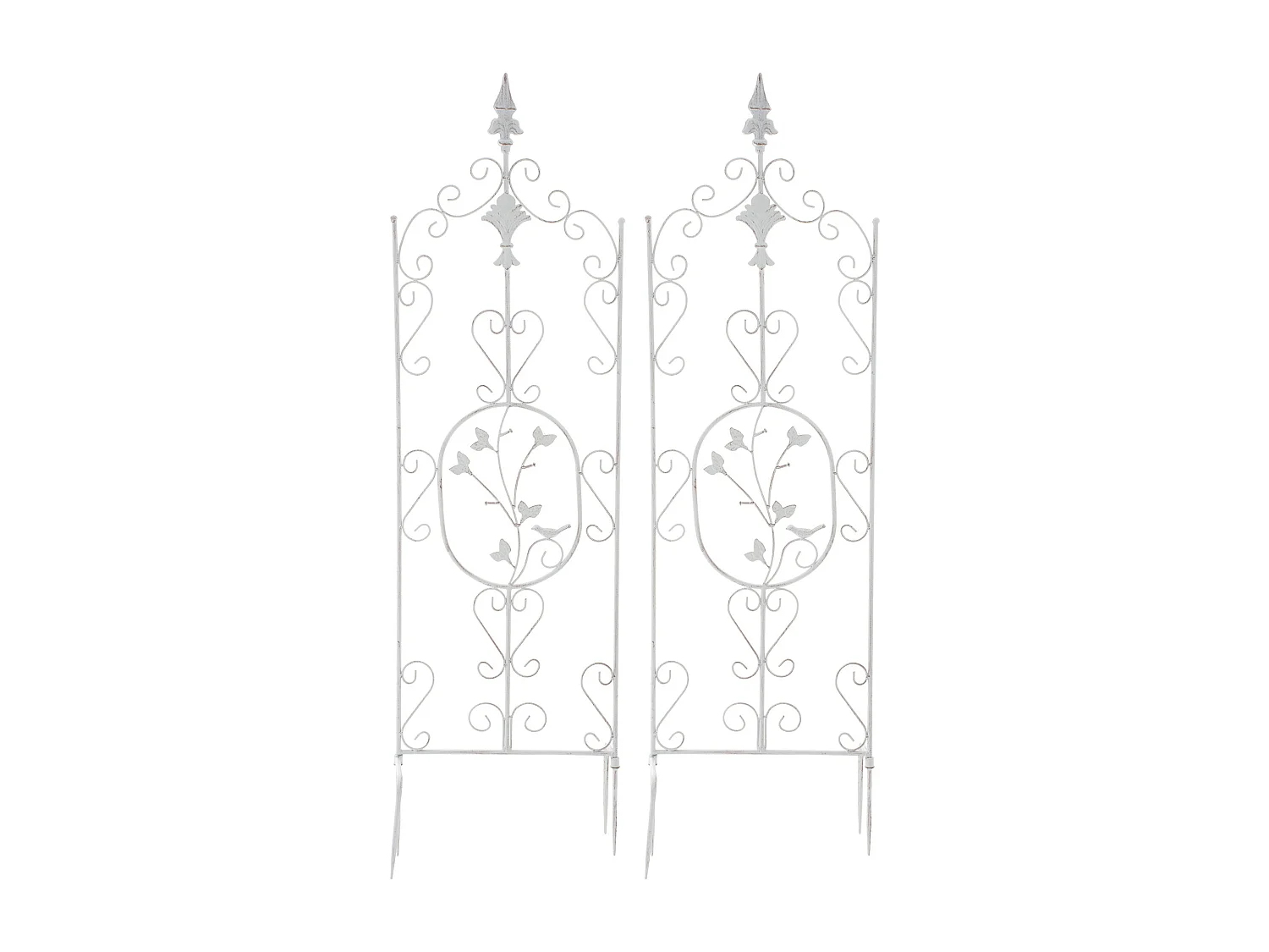 Lot de 2 treillis métal blanche 35 x 1 x 122 cm 10_0003826