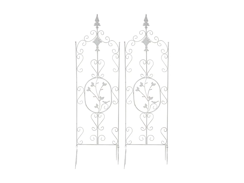 Lot de 2 treillis métal blanche 35 x 1 x 122 cm 10_0003826