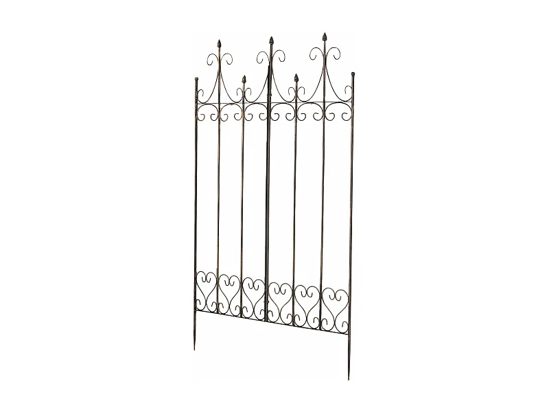 Treillis de jardin support métal bronze 100 x 1.5 x 150 cm 10_0003880