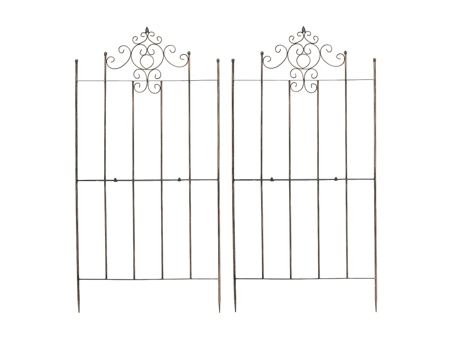 Lot de 2 treillis métal bronze 85.5 x 2 x 170 cm 10_0003844