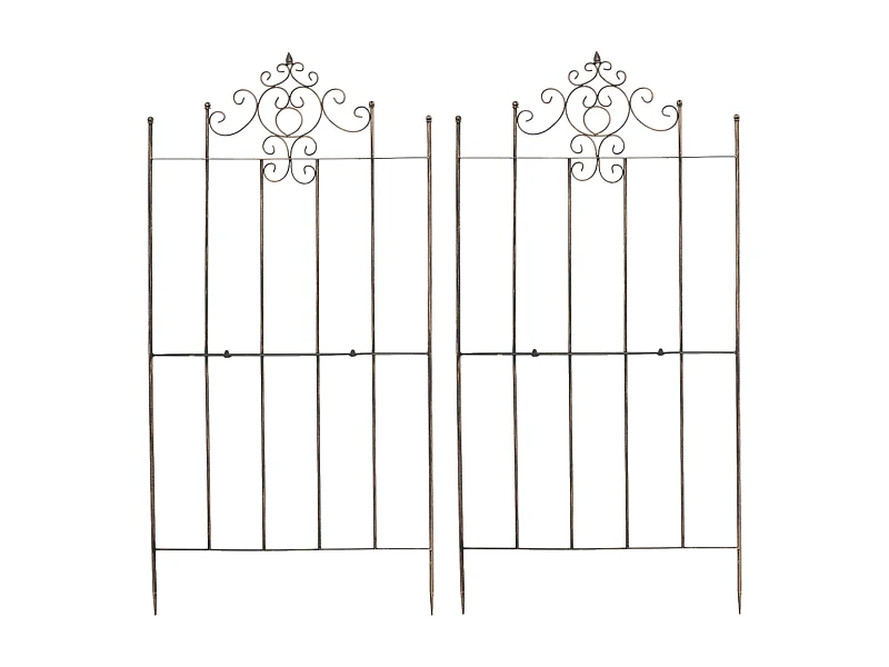 Lot de 2 treillis métal bronze 85.5 x 2 x 170 cm 10_0003844