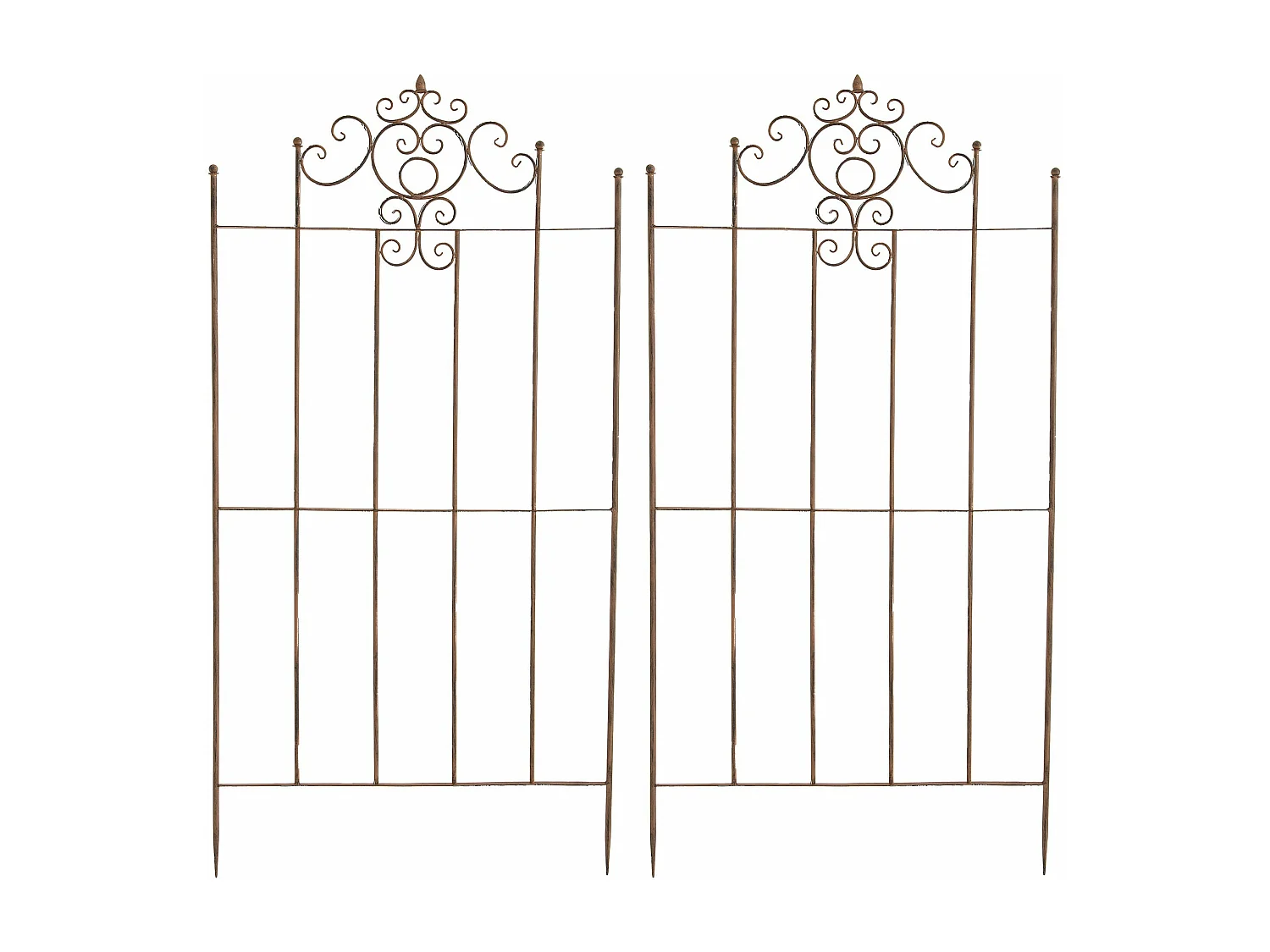 Lot de 2 treillis métal marron 85.5 x 2 x 170 cm 10_0003843