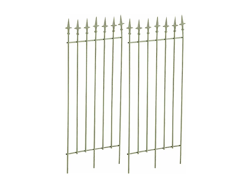 Lot de 2 treillis métal argentée 50 x 0.7 x 100 cm 10_0003834