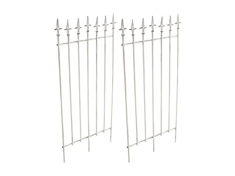 Lot de 2 treillis métal blanche 50 x 0.7 x 100 cm 10_0003830