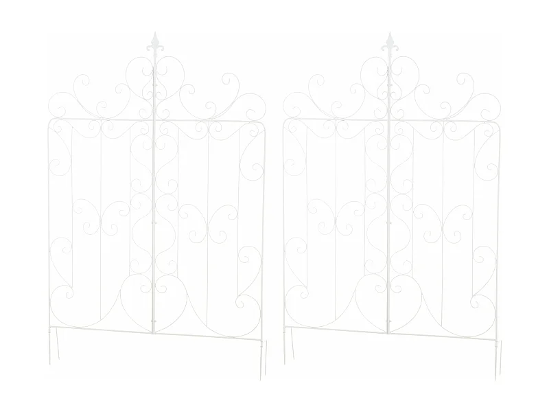 Lot de 2 treillis métal blanche 99 x 1 x 133 cm 10_0003837