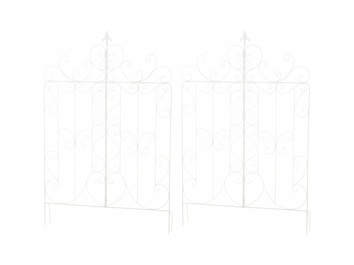 Lot de 2 treillis métal blanche 99 x 1 x 133 cm 10_0003837