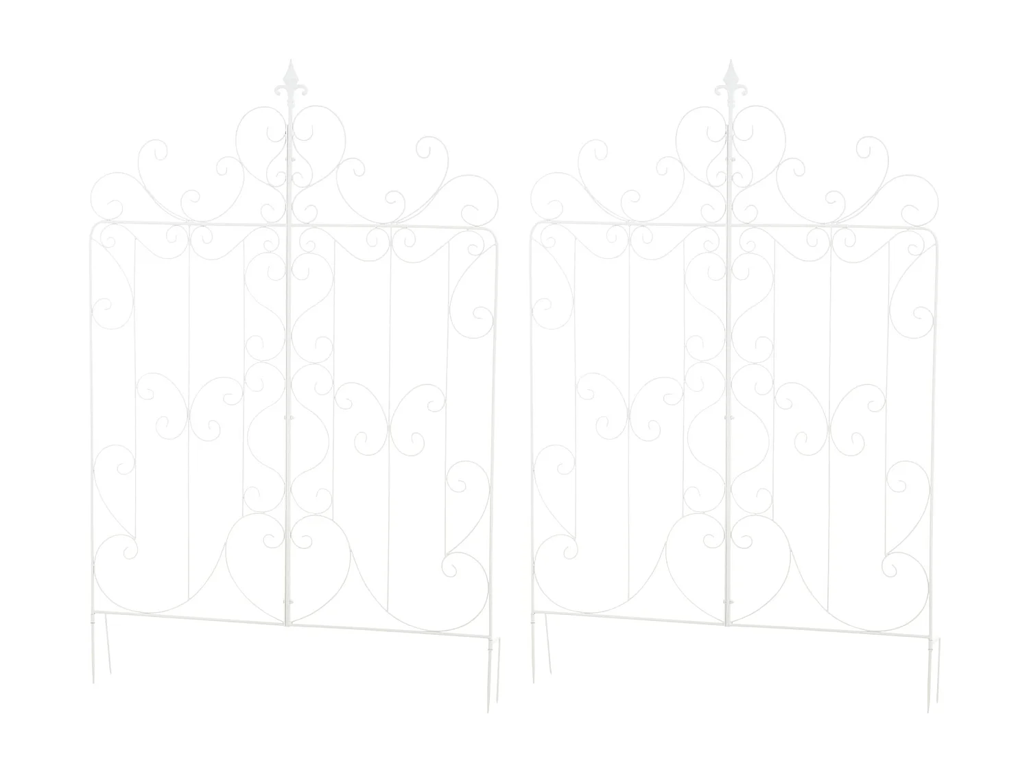 Lot de 2 treillis métal blanche 99 x 1 x 133 cm 10_0003837