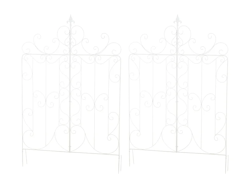 Lot de 2 treillis métal blanche 99 x 1 x 133 cm 10_0003837
