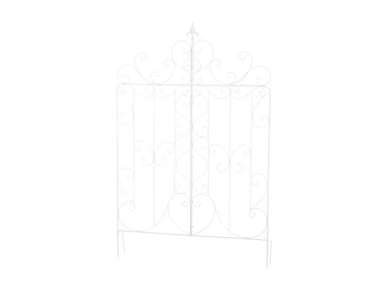 Treillis décoration de jardin métal blanche 99 x 1 x 133 cm 10_0003889