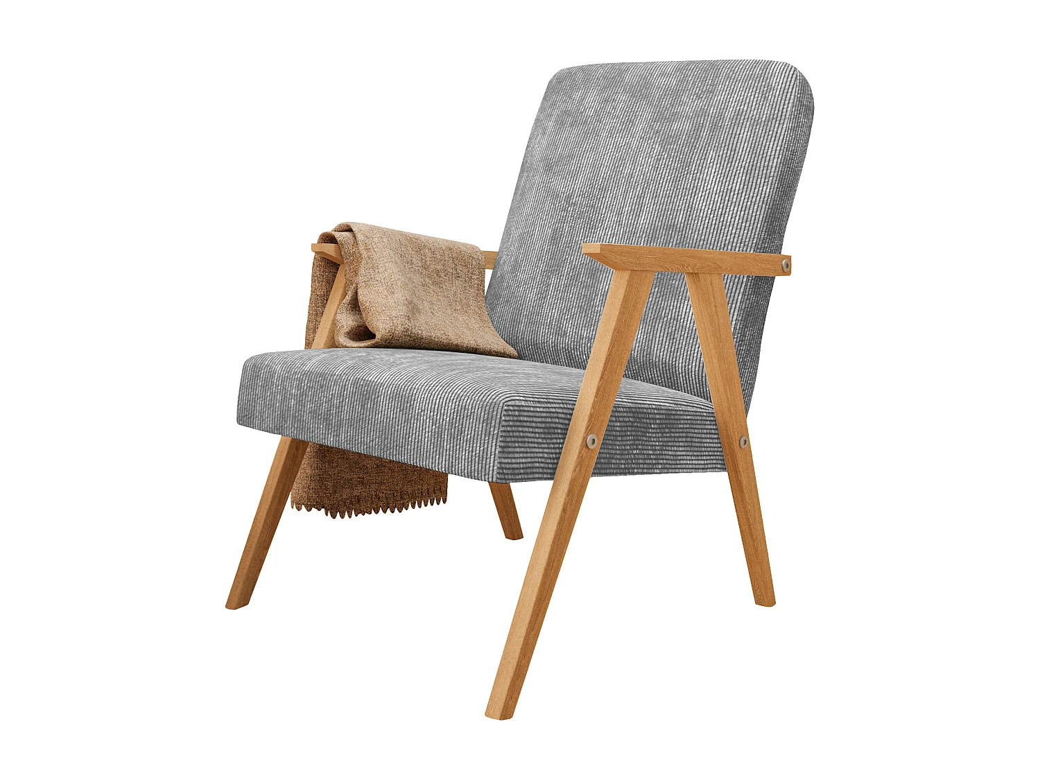 Sessel Petra klassische Sessel Retro im minimalistischen Stil Scandinavian Holz, hellgrau