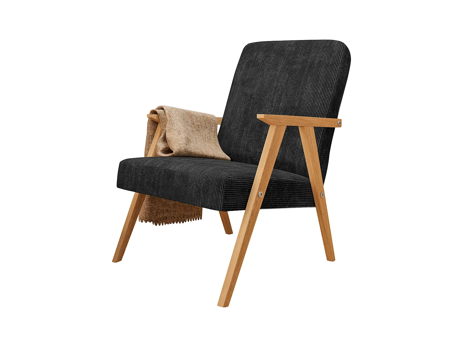Sessel Petra klassische Sessel Retro im minimalistischen Stil Scandinavian Holz, schwarz