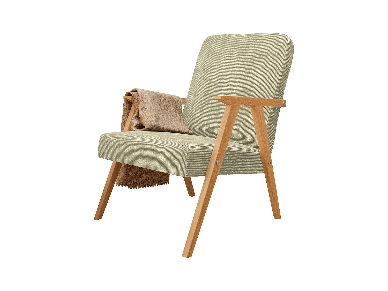 Sessel Petra klassische Sessel Retro im minimalistischen Stil Scandinavian Holz, olivgrün