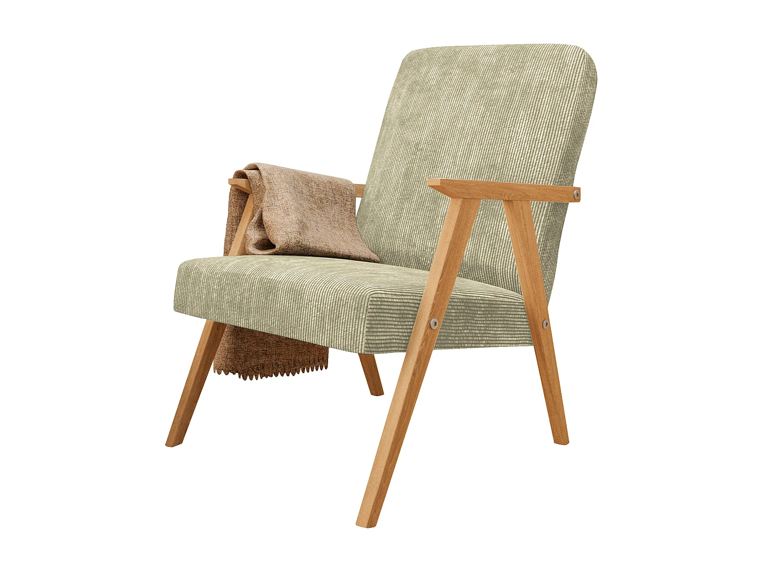 Sessel Petra klassische Sessel Retro im minimalistischen Stil Scandinavian Holz, olivgrün