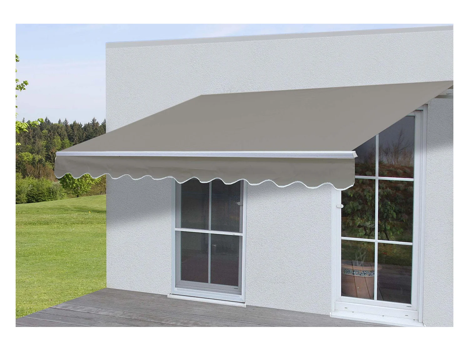 Store bannes auvent en aluminium grise 22 x 19 x 406 cm 04_0005772