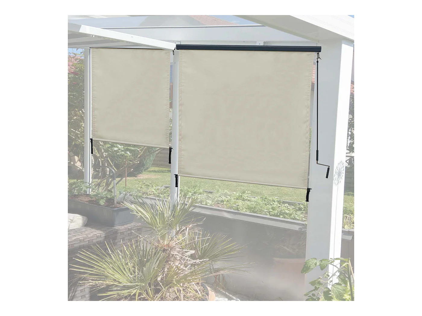 Store enrouleur de fenêtre beige 11 x 9 x 195 cm 04_0005775