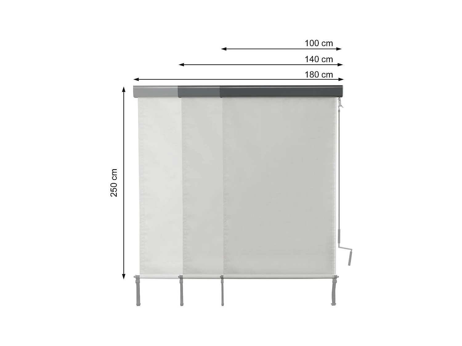 Store enrouleur de fenêtre beige 11 x 9 x 195 cm 04_0005775