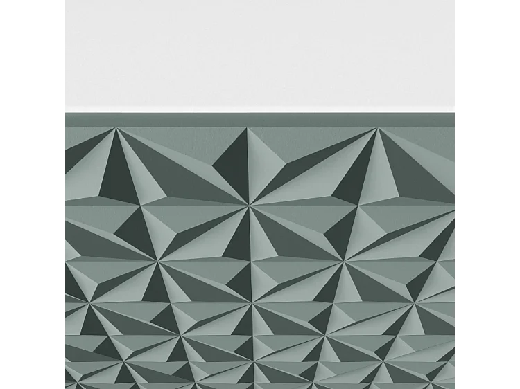 TV-Schrank Cali Fernsehschrank TV-Lowboard 200 cm Fronten gefräst wie ein Kaleidoskop modernes Design dreitürig Wandmontage (Farbe: weiß, grün)