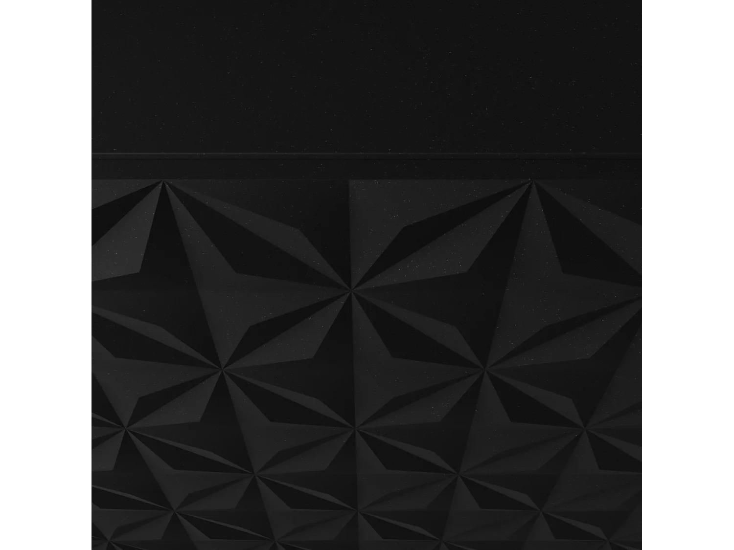 TV-Schrank Cali III Fernsehschrank TV-Lowboard 200 cm Fronten gefräst wie ein Kaleidoskop modernes Design dreitürig (Farbe: schwarz, schwarz)