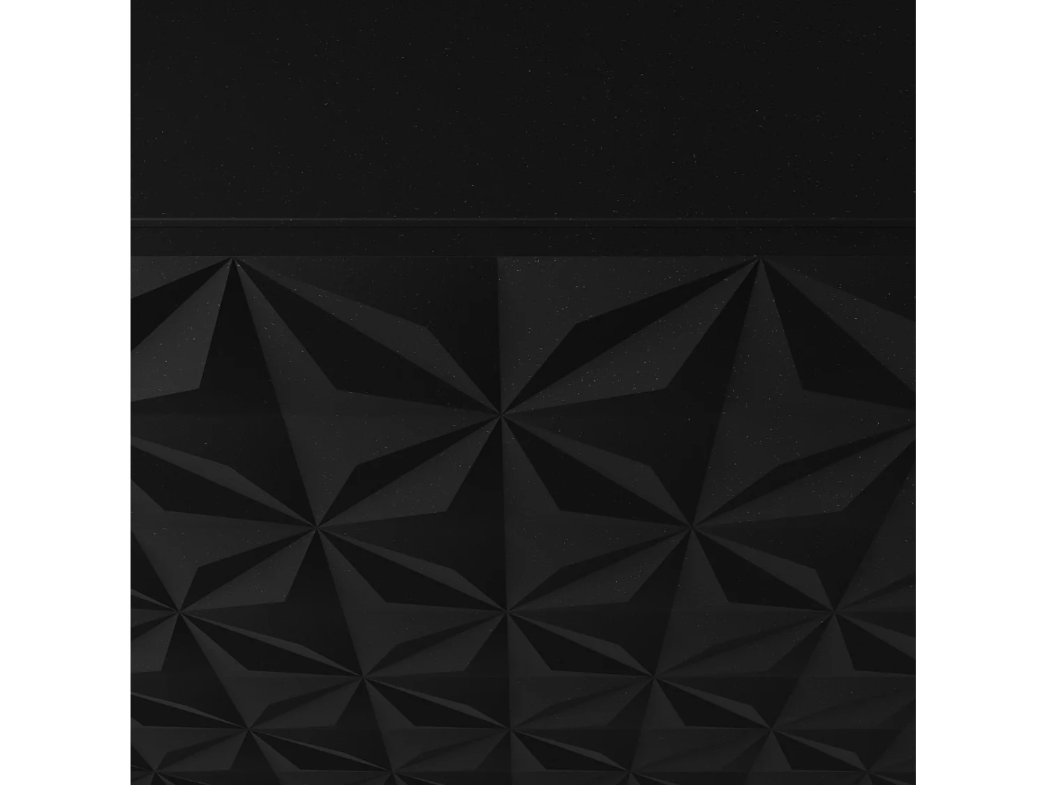 TV-Schrank Cali III Fernsehschrank TV-Lowboard 200 cm Fronten gefräst wie ein Kaleidoskop modernes Design dreitürig (Farbe: schwarz, schwarz)