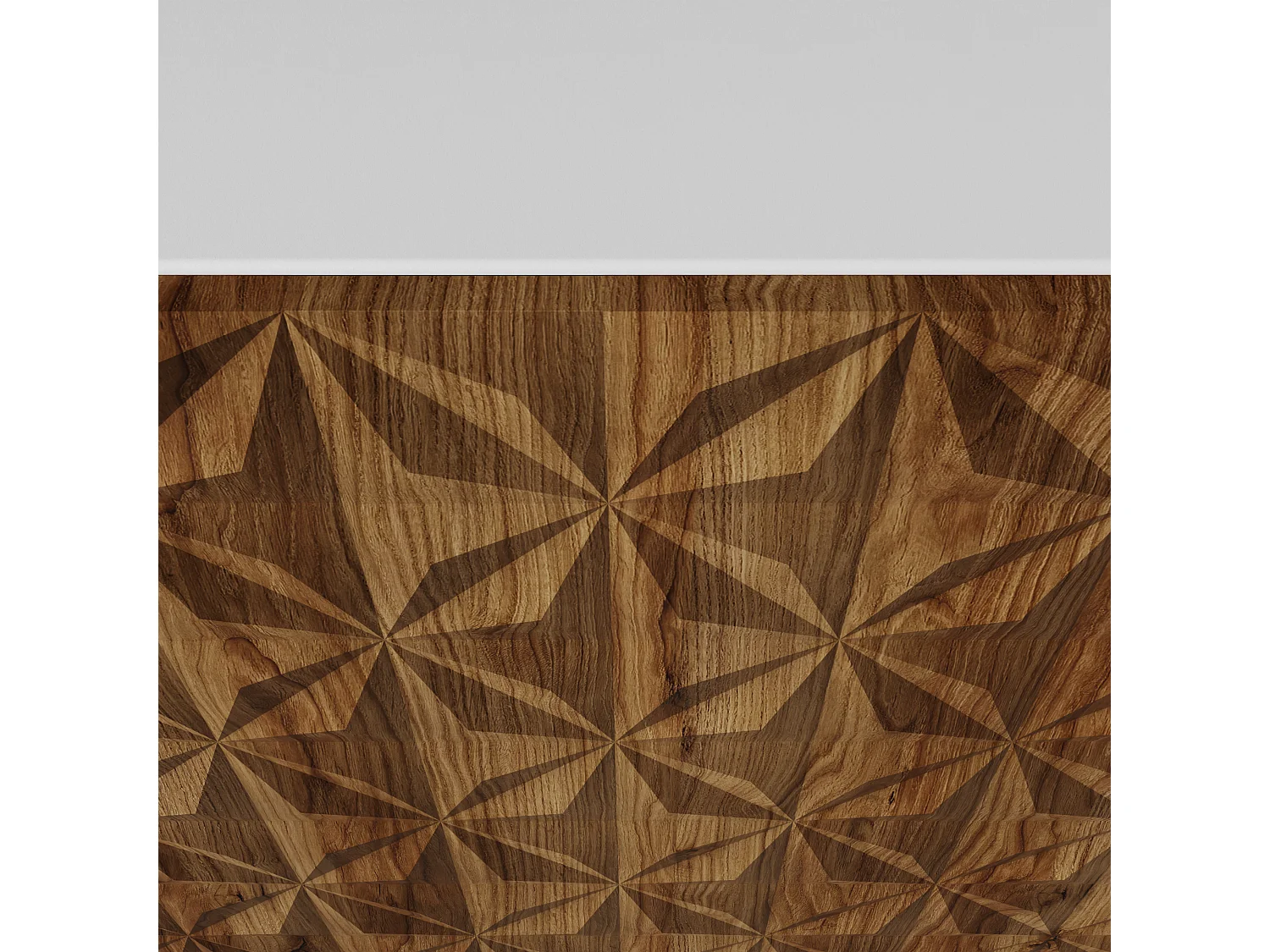 TV-Schrank Cali III Fernsehschrank TV-Lowboard 200 cm Fronten gefräst wie ein Kaleidoskop modernes Design dreitürig (Farbe: weiß, catania)