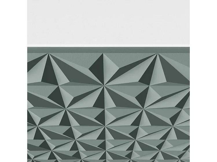 TV-Schrank Cali III Fernsehschrank TV-Lowboard 200 cm Fronten gefräst wie ein Kaleidoskop modernes Design dreitürig (Farbe: weiß, grün)