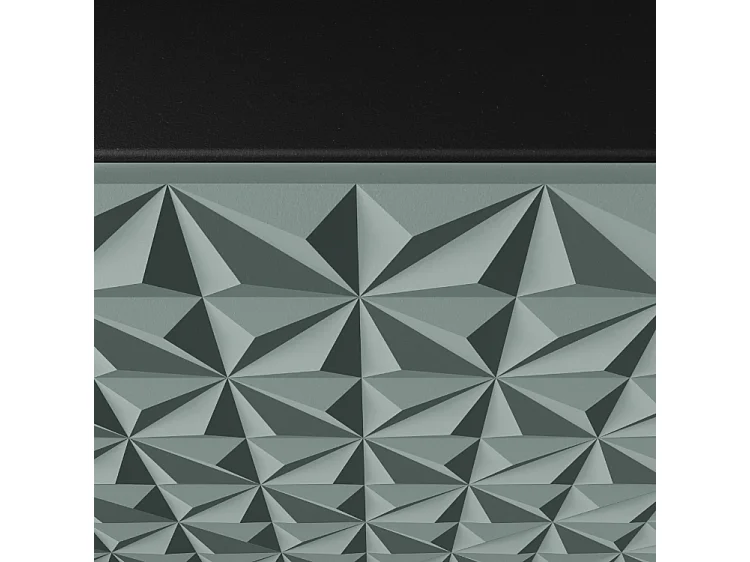 TV-Schrank Cali Fernsehschrank TV-Lowboard 200 cm Fronten gefräst wie ein Kaleidoskop modernes Design Wandmontage (Farbe: schwarz, grün)