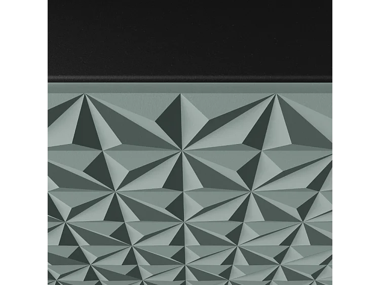 TV-Schrank Cali Fernsehschrank TV-Lowboard 200 cm Fronten gefräst wie ein Kaleidoskop modernes Design Wandmontage (Farbe: schwarz, grün)