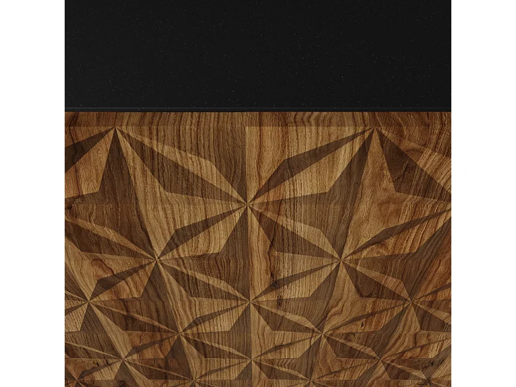 TV-Schrank Cali III Fernsehschrank TV-Lowboard 200 cm Fronten gefräst wie ein Kaleidoskop modernes Design dreitürig (Farbe: schwarz, catania)