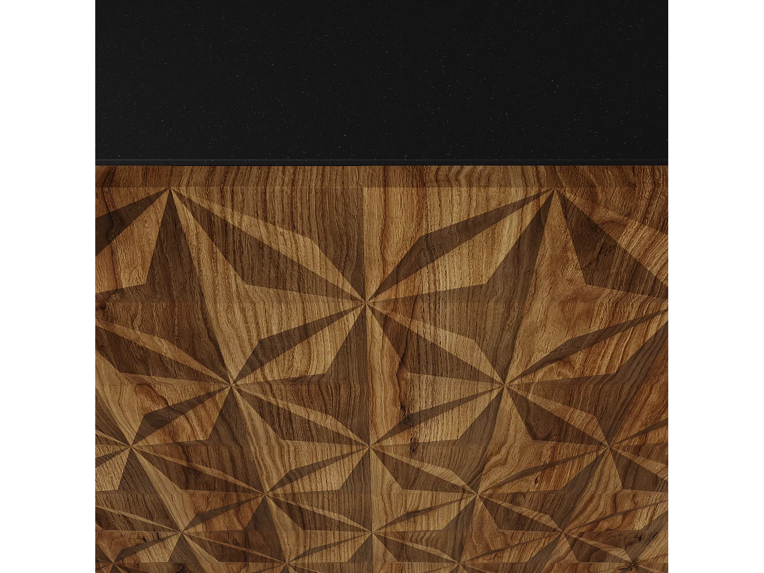 TV-Schrank Cali III Fernsehschrank TV-Lowboard 200 cm Fronten gefräst wie ein Kaleidoskop modernes Design dreitürig (Farbe: schwarz, catania)