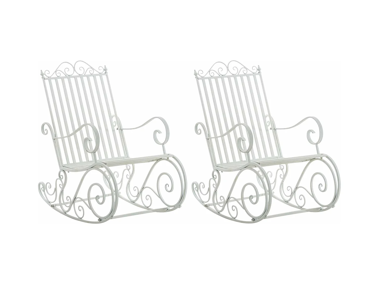 Lot de 2 fauteuils métal blanche 56 x 90 x 94 cm 10_0002843