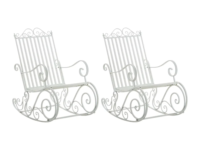 Lot de 2 fauteuils métal blanche 56 x 90 x 94 cm 10_0002843