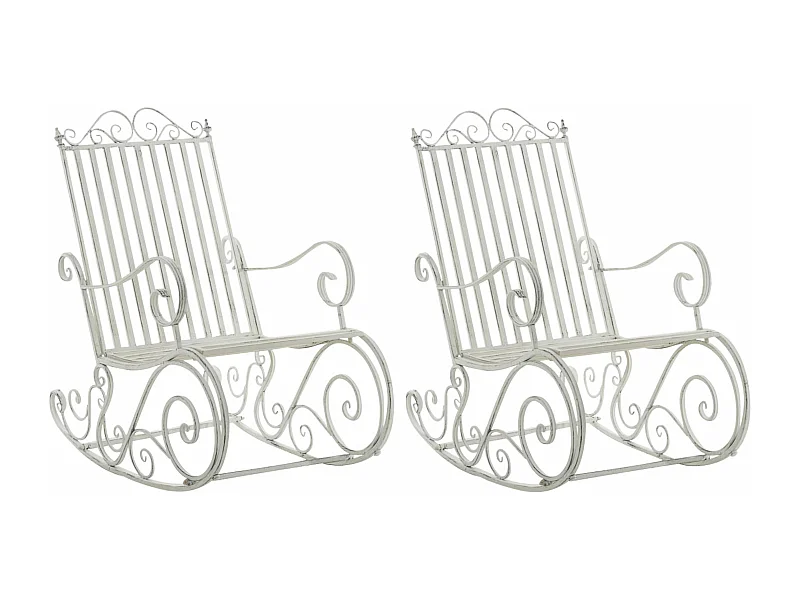 Lot de 2 fauteuils métal blanche 56 x 90 x 94 cm 10_0002844