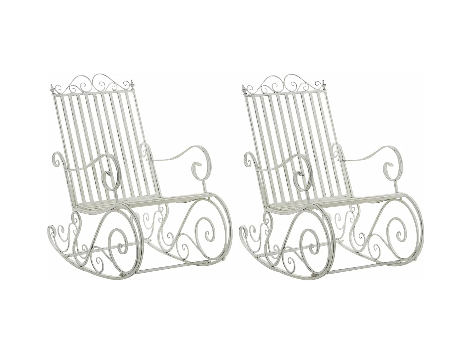 Lot de 2 fauteuils métal blanche 56 x 90 x 94 cm 10_0002844