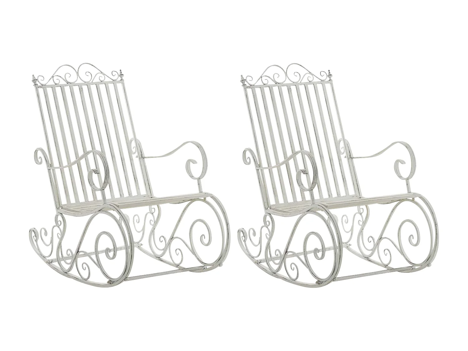 Lot de 2 fauteuils métal blanche 56 x 90 x 94 cm 10_0002844