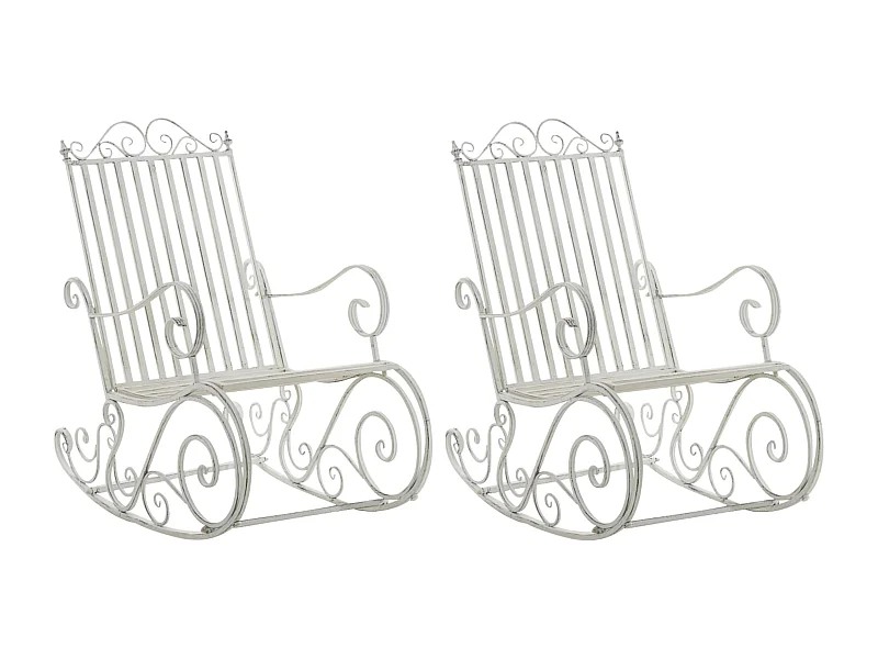 Lot de 2 fauteuils métal blanche 56 x 90 x 94 cm 10_0002844