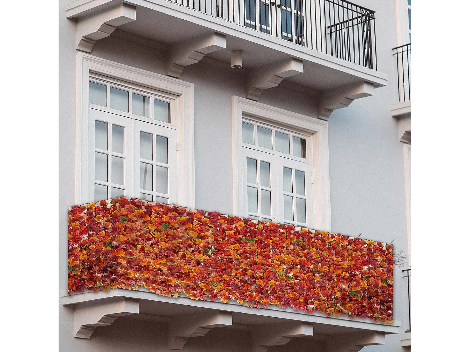 Brise-vue pour balcon revêtement jaune 14 x 13 x 154 cm 04_0005943