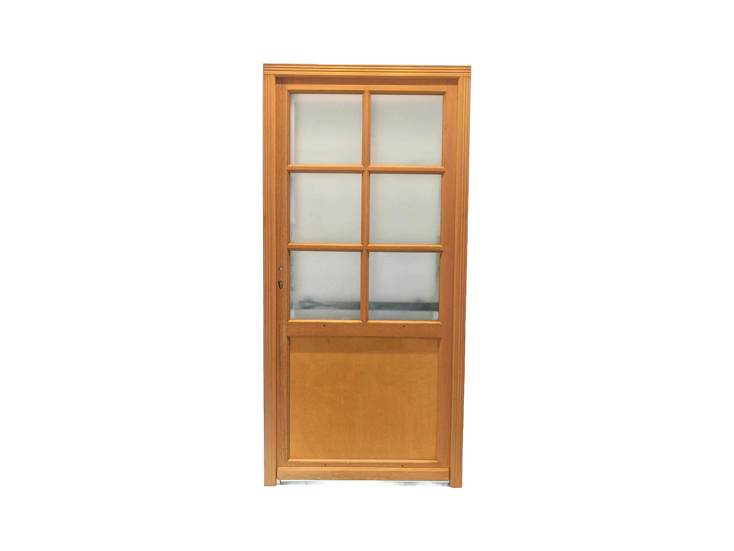 Porte De Service Bois Vitree Naxos, H,200xl,80 P, Droit + Poignee Et Barillet (ref 01245f924) Cotes Tableau Gd Menuiseries