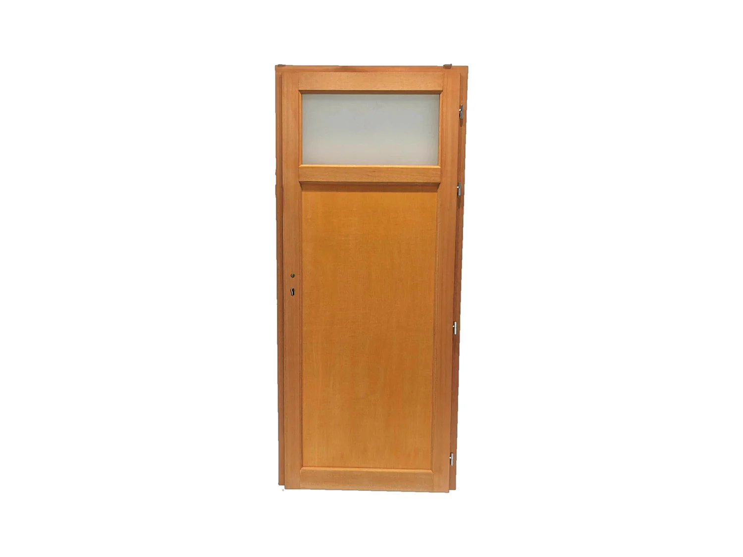 Porte De Service Bois Pagos, H,200xl,90 P,gauche + Poigneeet Barillet (ref 01245f924) Cotes Tableau Gd Menuiseries