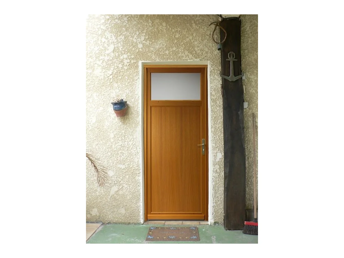 Porte De Service Bois Pagos, H,200xl,90 P,gauche + Poigneeet Barillet (ref 01245f924) Cotes Tableau Gd Menuiseries