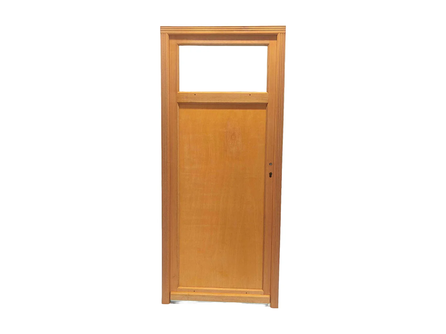 Porte De Service Bois Pagos, H,200xl,90 P,gauche + Poigneeet Barillet (ref 01245f924) Cotes Tableau Gd Menuiseries