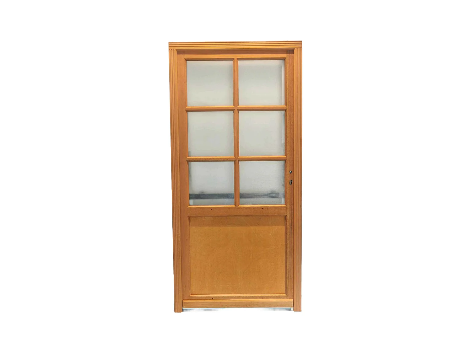 Porte De Service Bois Vitree Naxos, H,200xl,80 P,gauche + Poignee Et Barillet (ref 01245f924) Cotes Tableau Gd Menuiseries