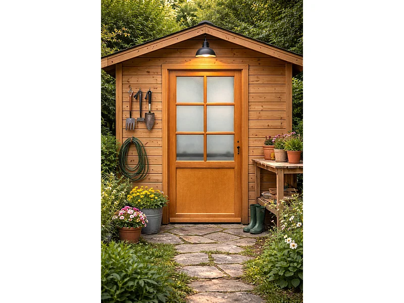 Porte De Service Bois Vitrée Naxos, H,200xl,80 Côte Tableau, P.gauche , Poignée, Barillet Gd Menuiseries