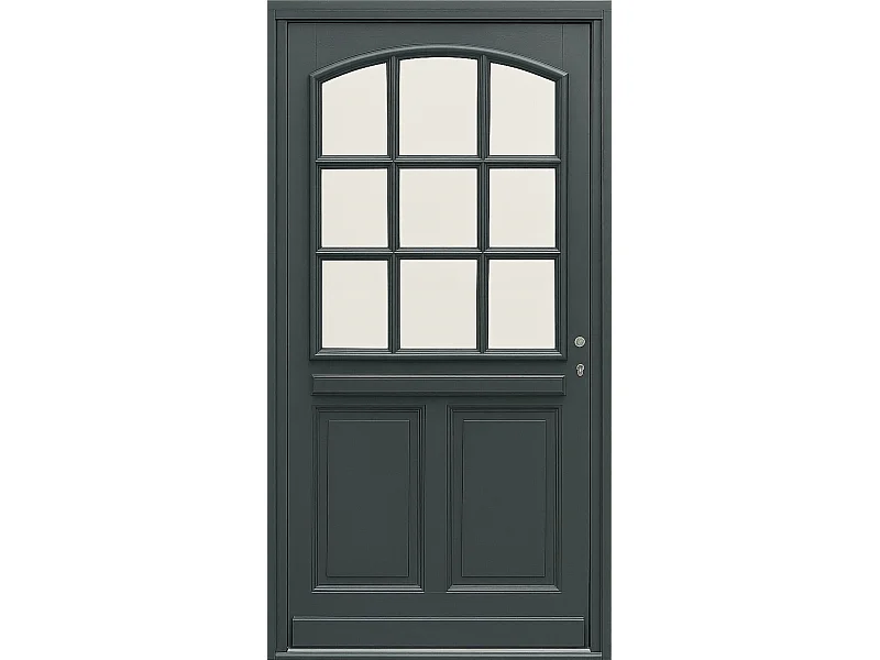 Porte d'entree Bois vitree, Alexa , gris RAL7016, H,215xl,90  p,gauche  Cote Tableau