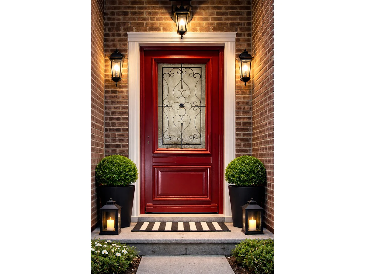 Puerta de Entrada Modelo Canada Dimensión 215X90 Empujando a la Derecha (Tabla de Dimensiones) sin manilla