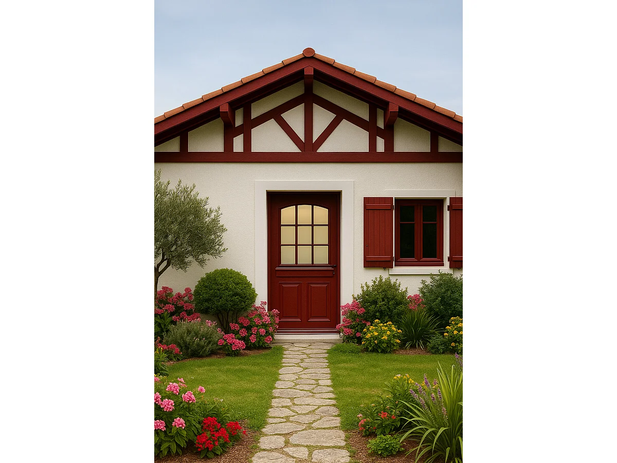 Porte d'entree Bois vitree, Alize Rouge RAL 3004, H,215xl,90  p,gauche Cotes Tableau