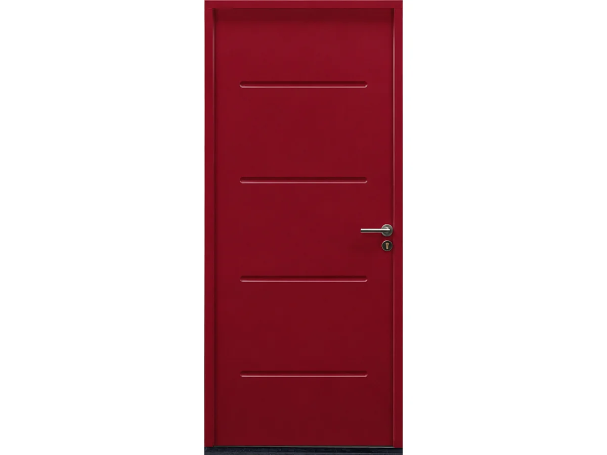 Porte D'entrée Acier Pleine Iza Blanc, H215 X L90 Cm Côte Tableau P.gauche Gd Menuiseries