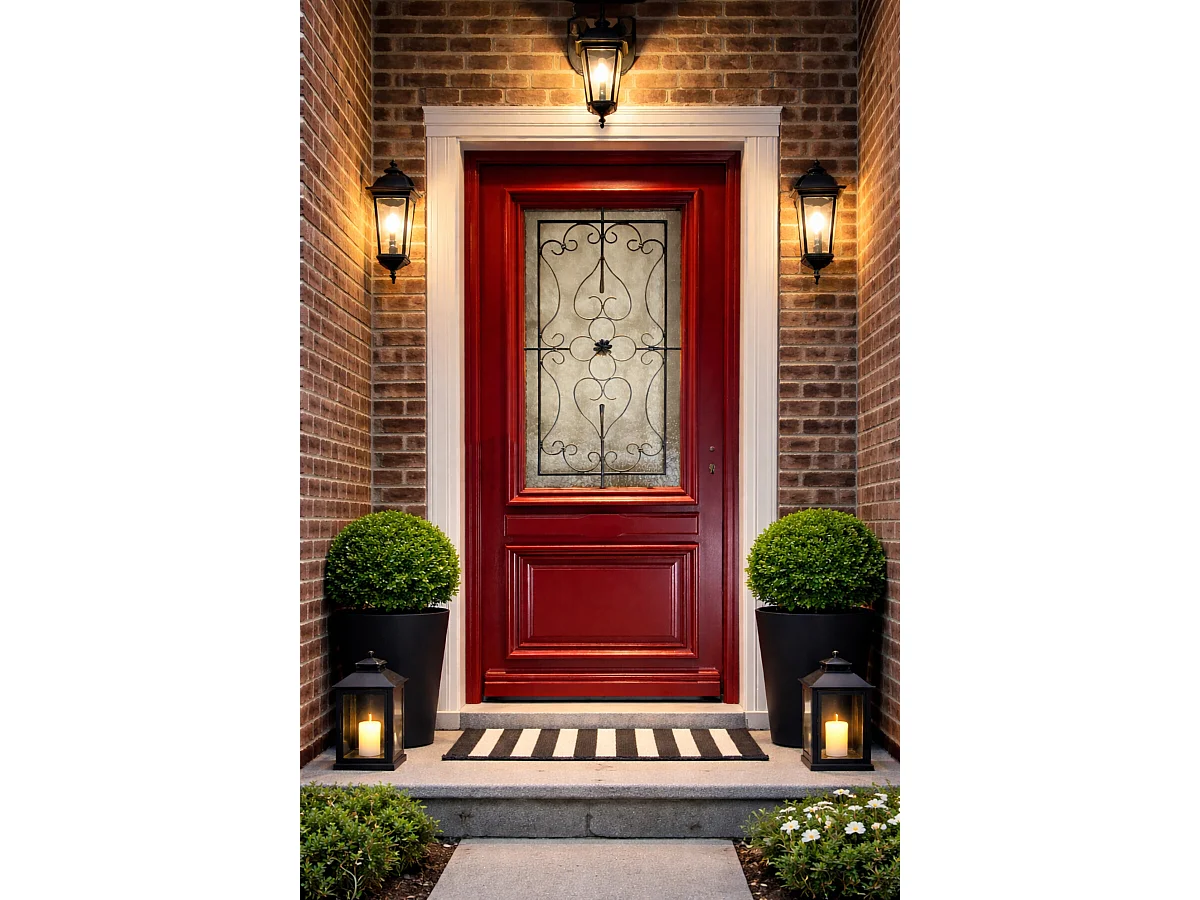 Puerta de Entrada Modelo Canada Dimensión 215X90 Empuje Izquierdo (Tabla de Dimensiones) sin manilla